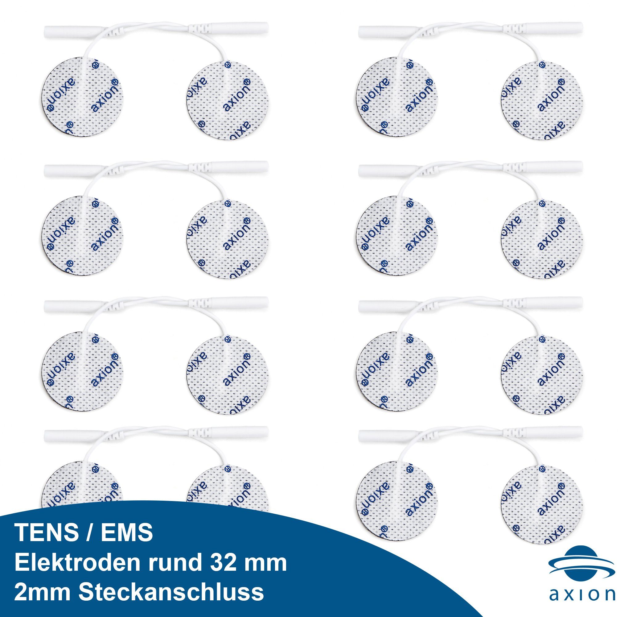 Axion Elektrodenpads passend zu Prorelax, Promed, axion - Ø 3.2cm für Gesicht und Hände, 16 St.,selbstklebende TENS EMS Elektroden für TENS EMS Geräte