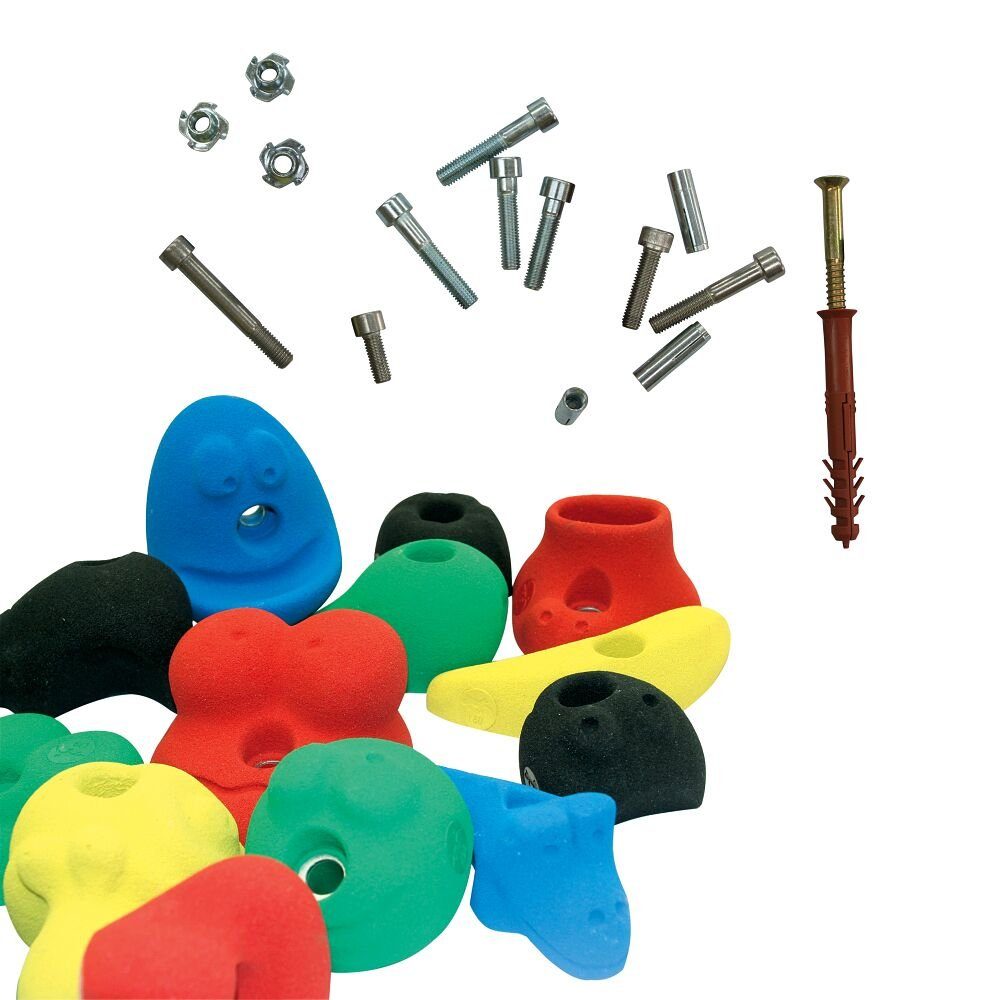 Klettergriff Klettergriff-Set Premium II, Für Kinderbereiche in Kletterhallen, Schulen, Kitas geeignet