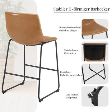 EUGAD Barhocker (4 St), Küchenstuhl Kunstleder, gepolstert, Metallbeinen