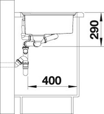 Blanco Küchenspüle AXIS III 6 S-IF, rechteckig, mit Glasschneidebrett und Edelstahlschale