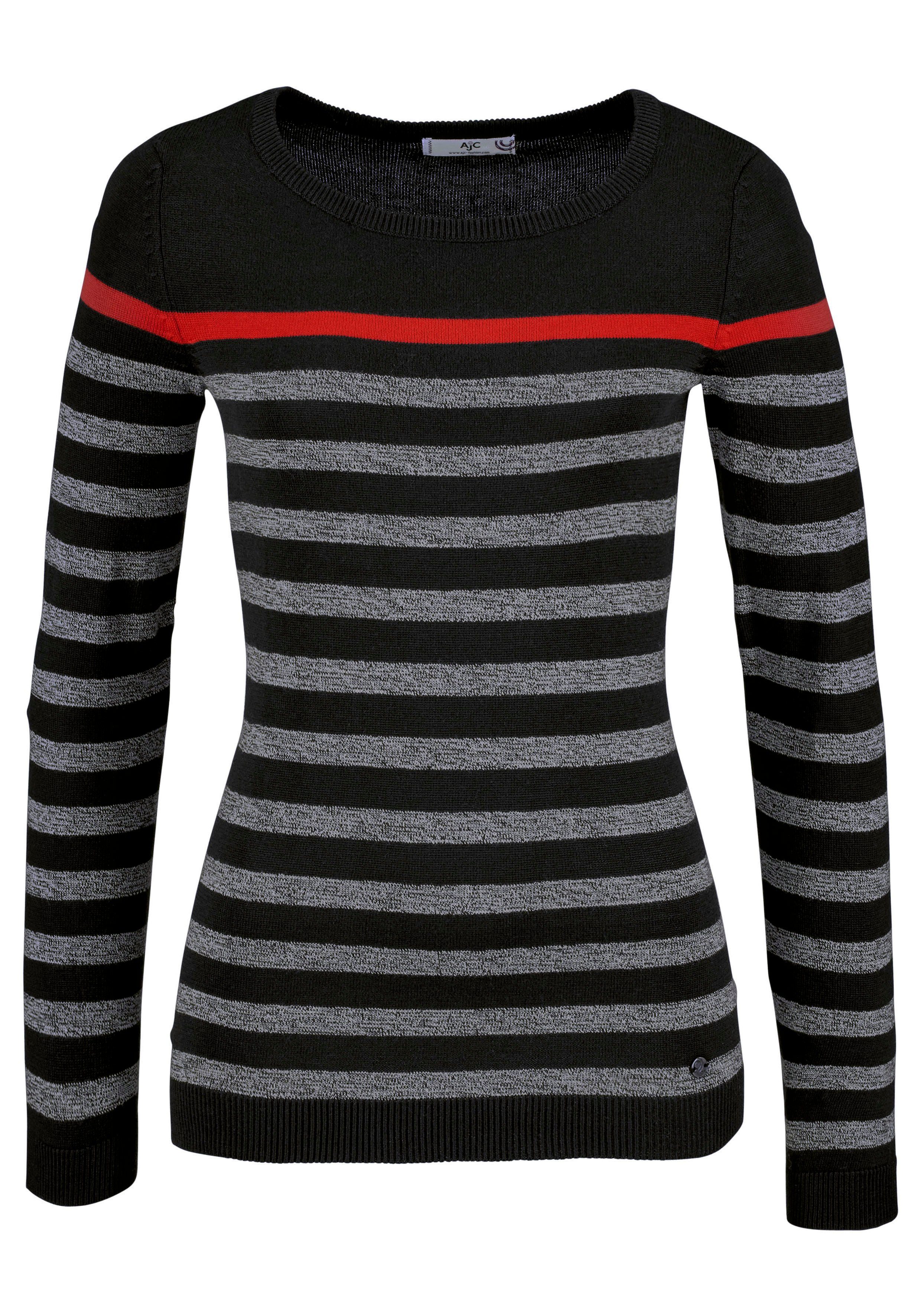 AJC Strickpullover mit modischen Kontraststreifen. Reduzierter Preis € 28,99. Unverbindliche Preisempfehlung € 34,99, (€ 28,99 pro 1 Stk)