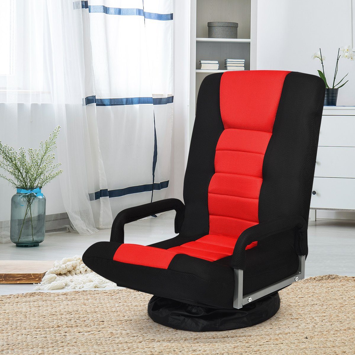 COSTWAY Relaxsessel, Bodensessel mit verstellbarer Rückenlehne,drehbar günstig online kaufen