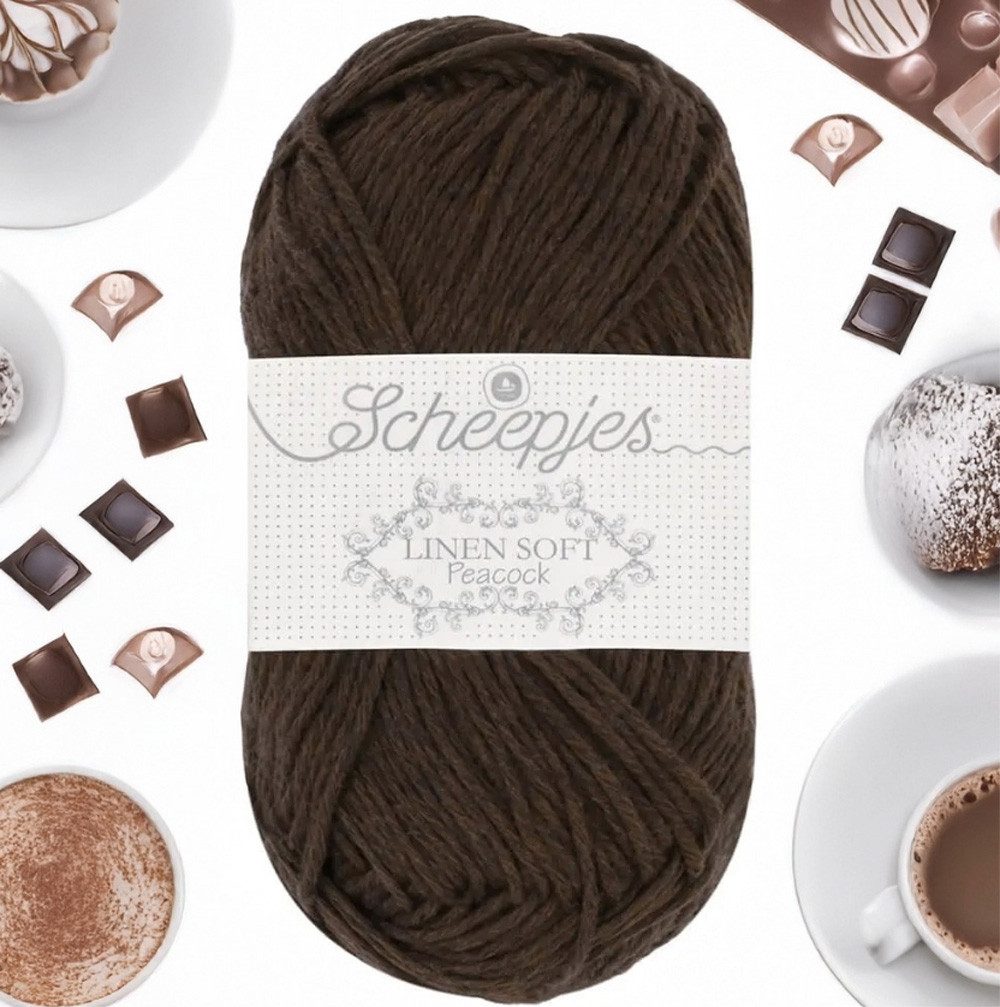 Scheepjes Linen Soft, sommerliches Strickgarn mit Leinen, 135 m (Baumwollgarn zum häkeln und stricken, Strickwolle, Häkelwolle, Sommerwolle, Leinengarn), 47% Baumwolle, 27% Leinen, 26% Polyacryl