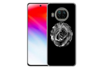 MuchoWow Handyhülle Blumen - Rose - Schwarz - Weiß - Botanisch, Phone Case, Handyhülle Xiaomi Mi 10T Lite, Silikon, Schutzhülle