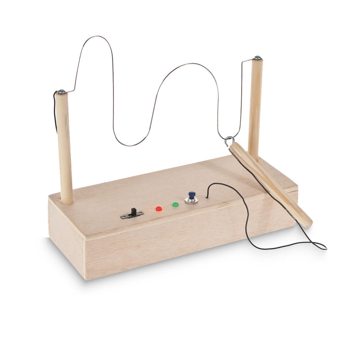 matches21 HOME & HOBBY Holzbausatz „Heißer Draht Welle“ Elektronik Bastelset Holzbaukasten
