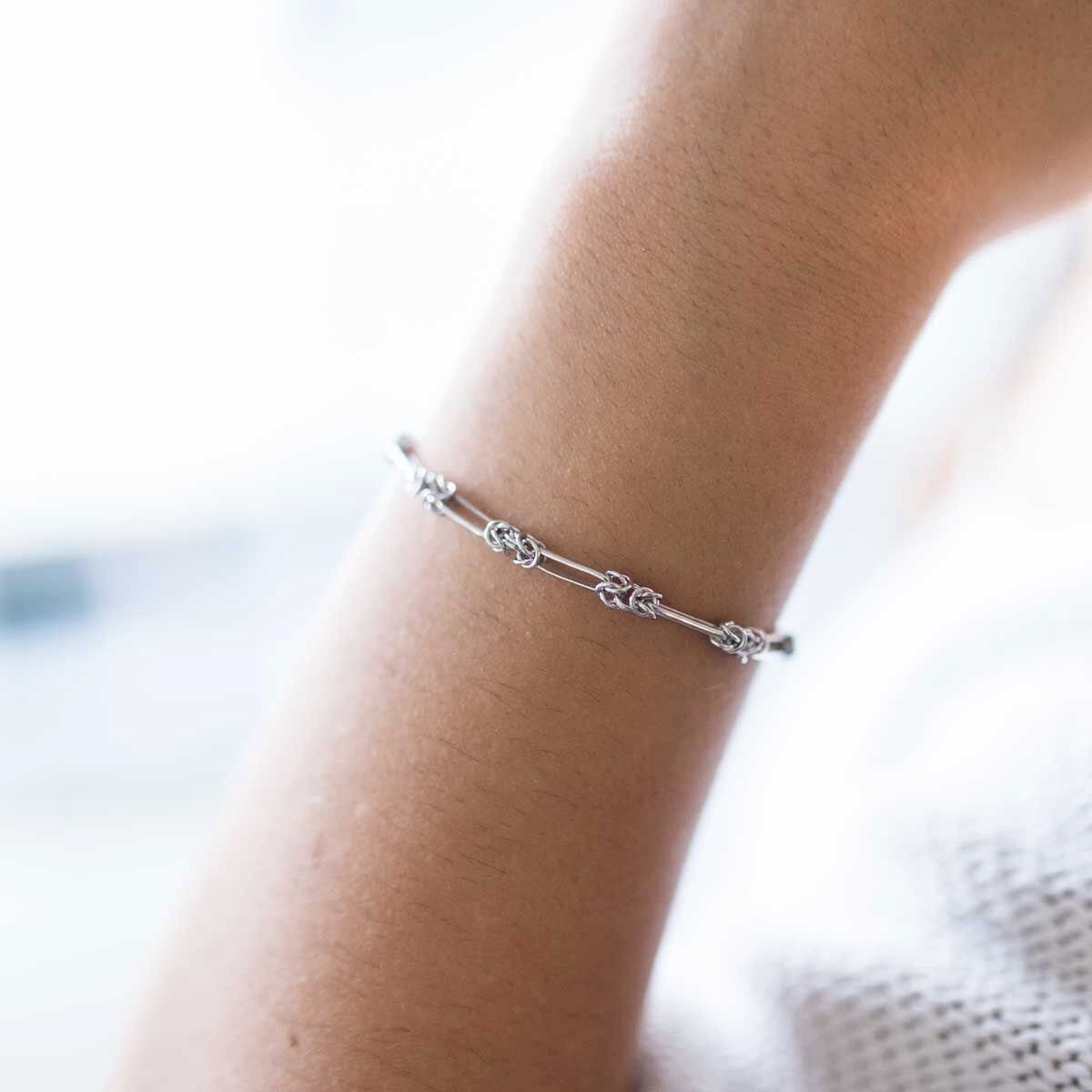 Materia Königsarmband Damen Silber 3,5mm SA-65, 925 Sterling Silber, rhodiniert