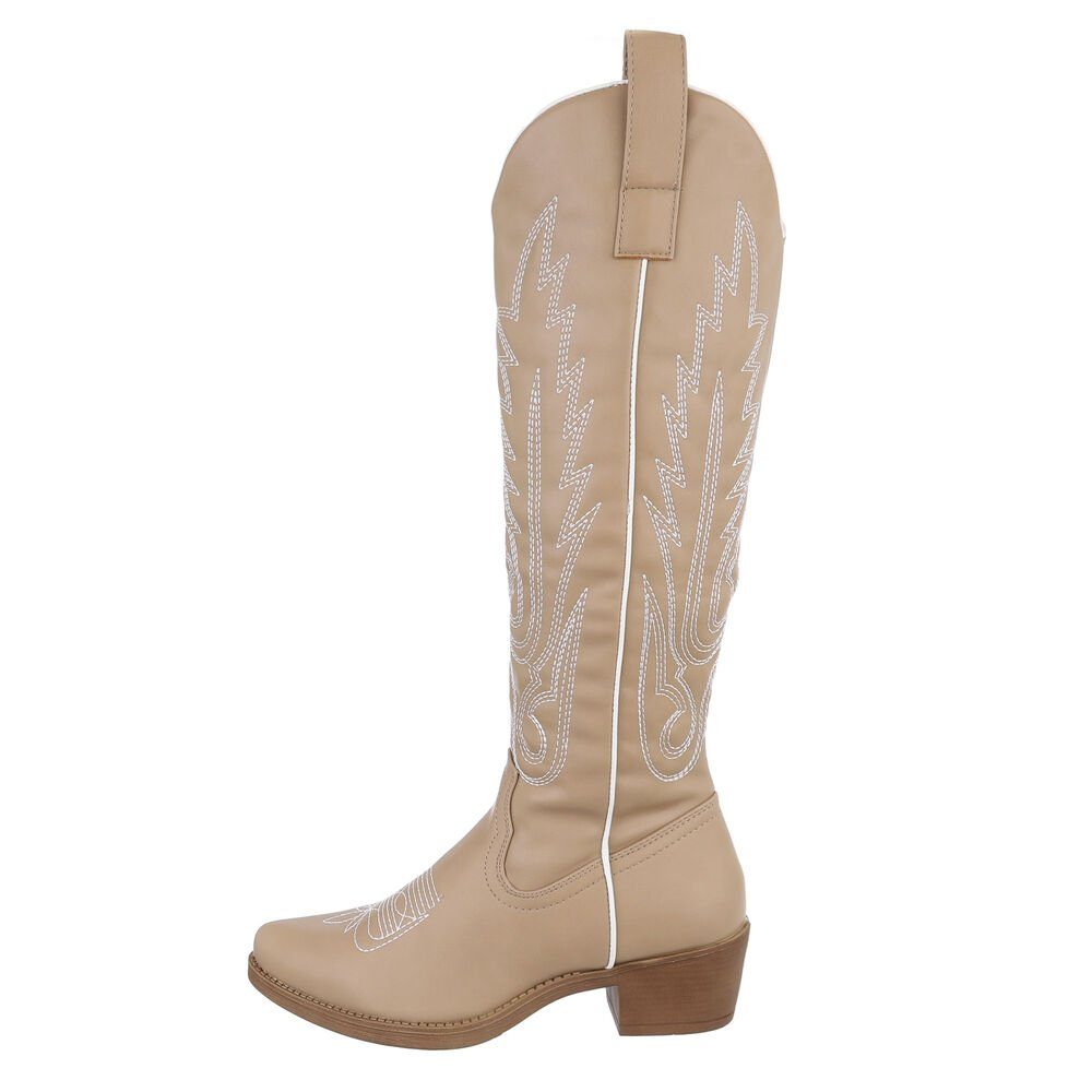 Ital-Design Damen Cowboyboots Western Westernstiefel Blockabsatz günstig online kaufen