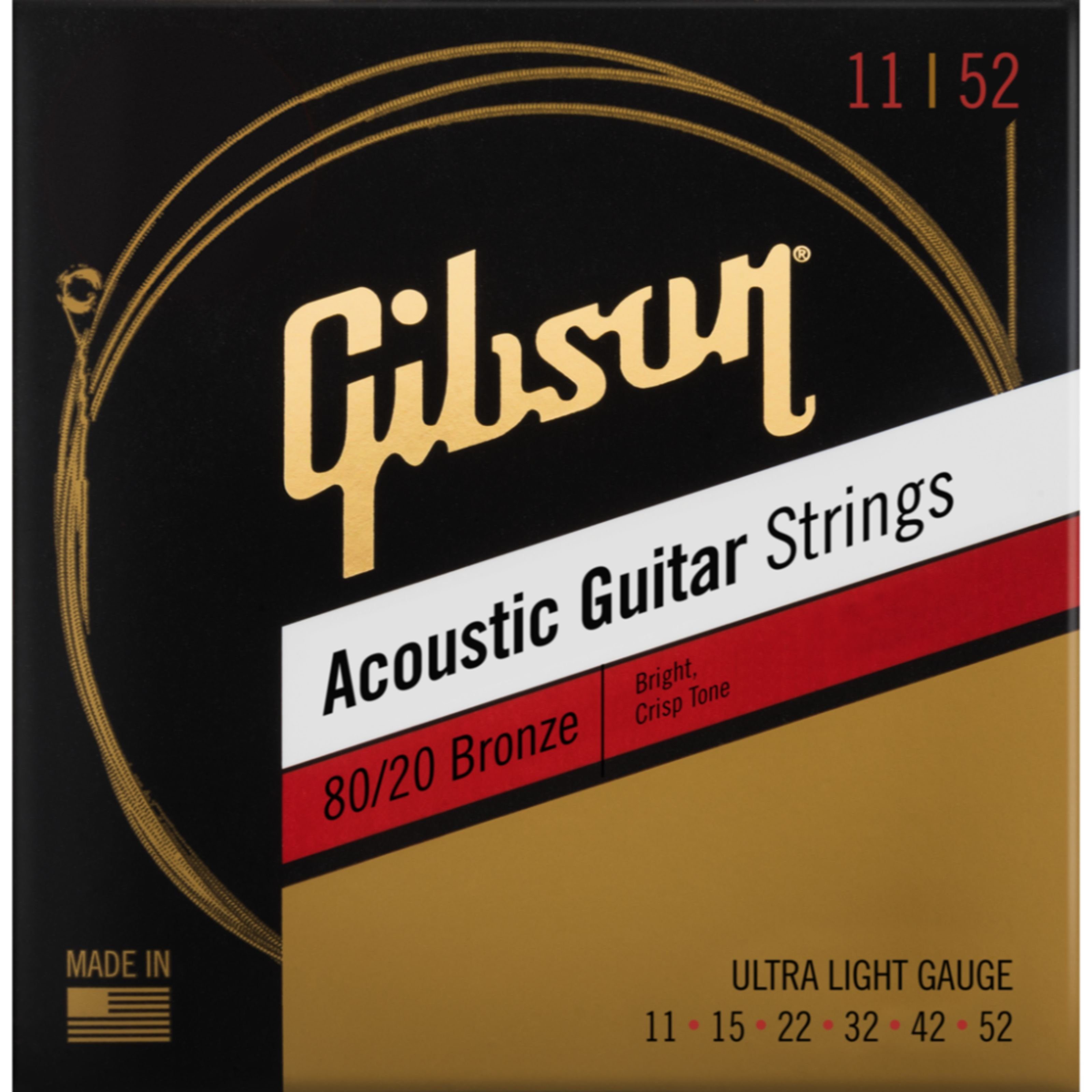 Gibson Saiten, SAG-BRW11 Acoustic Ultra-Light 11-52 - Westerngitarrensaiten