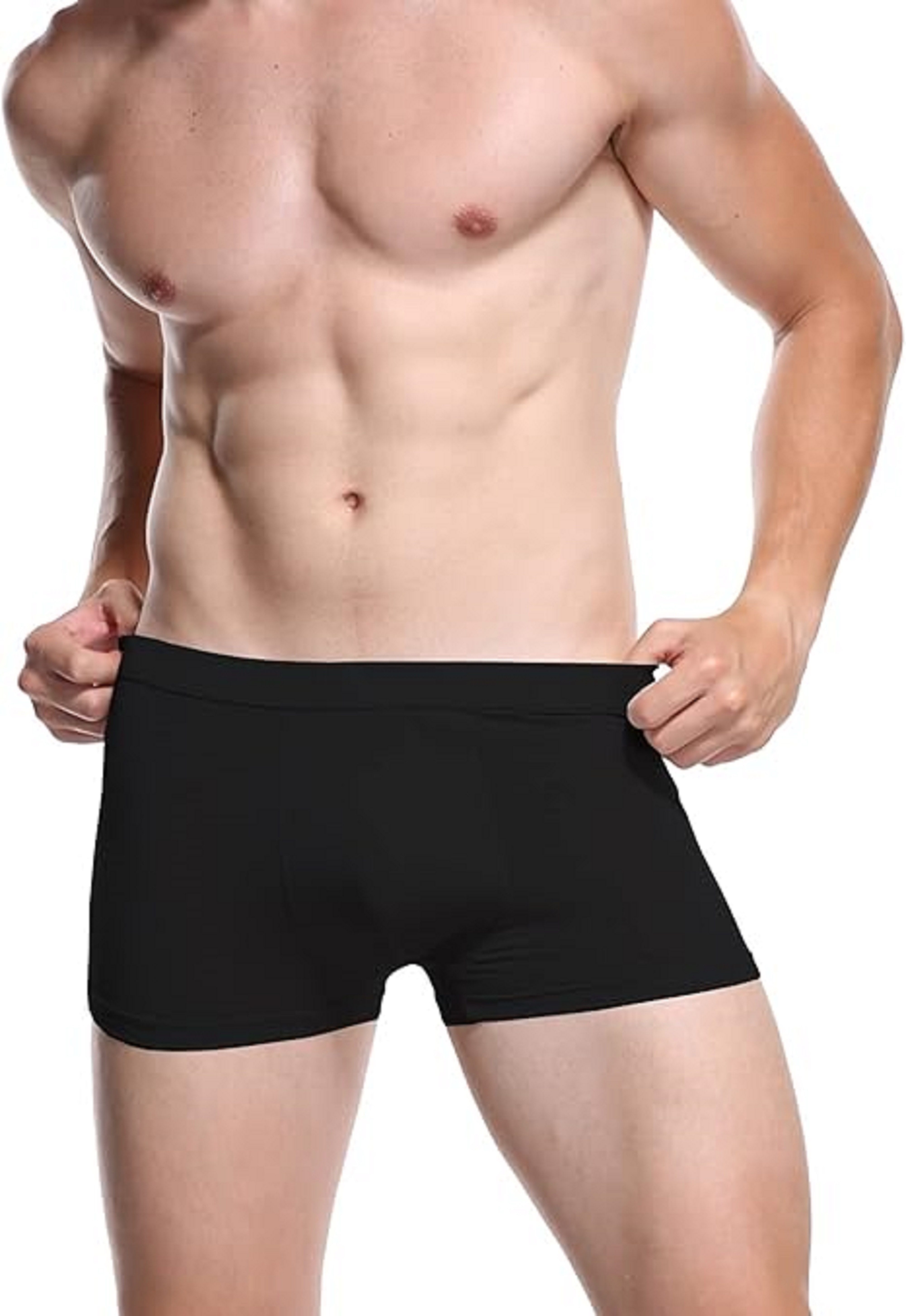 DDOnlineShop Boxershorts Herren 5er Pack – Baumwolle unterhose herren langes bein Schwarz (Spar-Set, 5-St., 5er-Pack) Premium Qualität A1125 – Bild 4 von 5