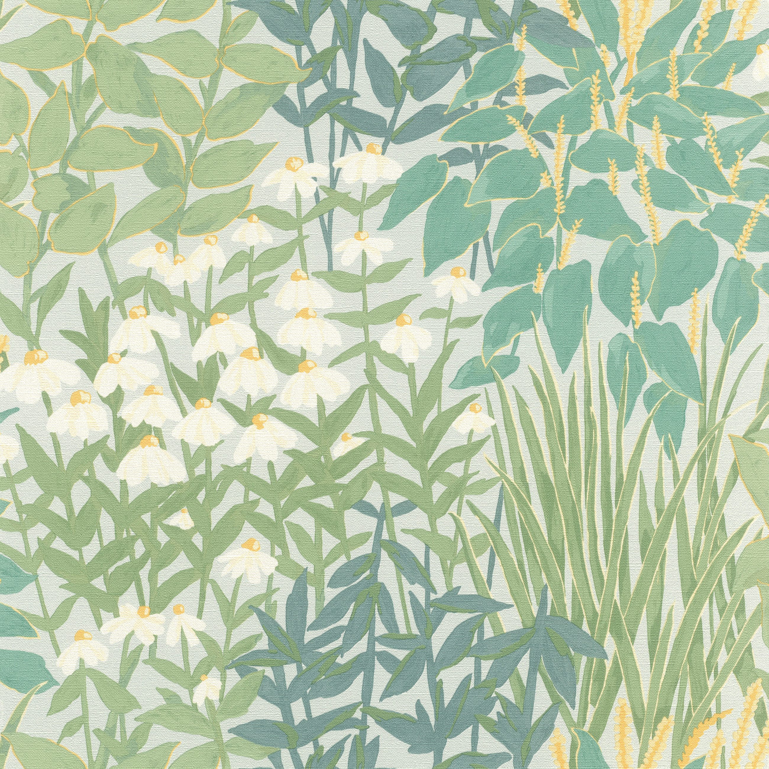 Rasch Vliestapete Wildscape - Selbstklebende Tapete Blumen von tesa® x rasch®, strukturiert, floral, geblümt, botanisch, (1 Rolle, 1 St), selbstklebend, 6,00m x 0,53m