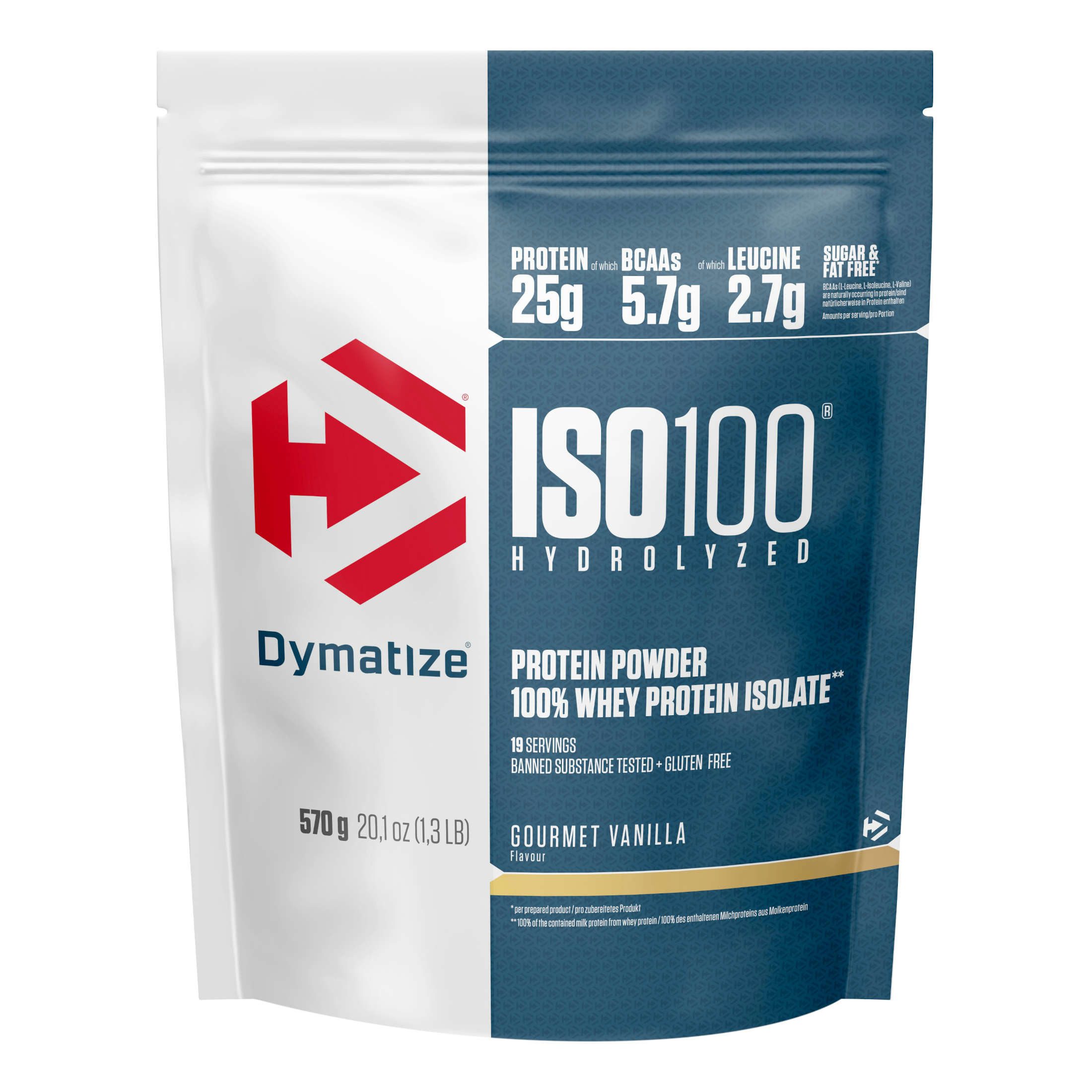 Dymatize Сыворотка Protein Shake ISO 100 Hydrolyzed Gourmet Vanilla 570 g Pulver, 570 g