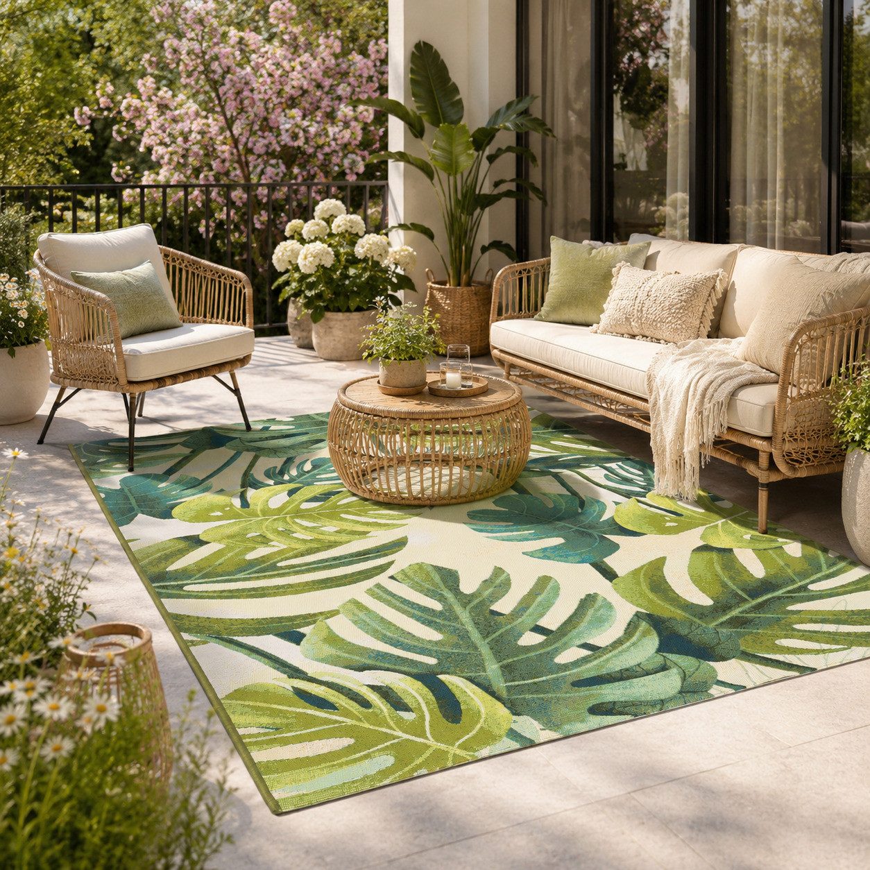 Pergamon Outdoorteppich In- & Outdoor Teppich Malibu, Rechteckig, Höhe: 4 mm