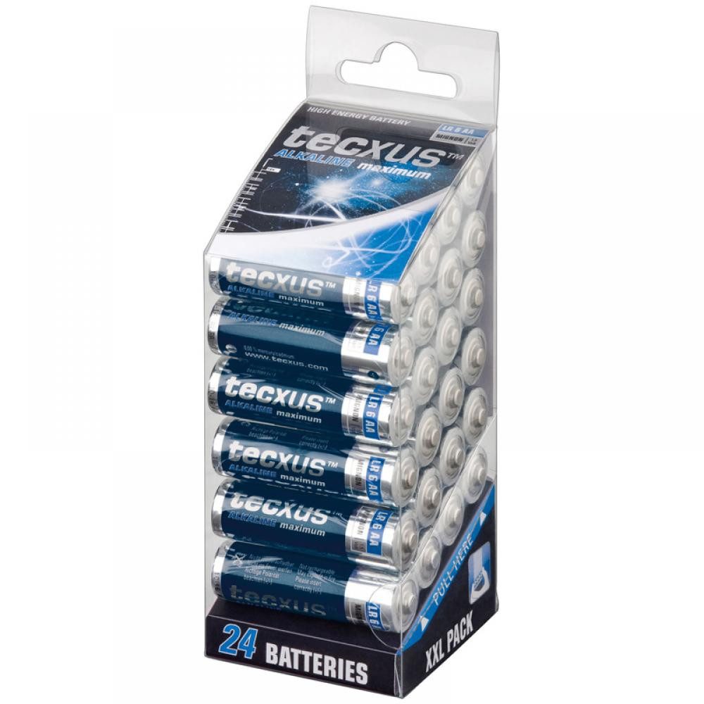 tecxus Batterien Alkaline Mignon AA, 24er XXL Multipack Batterie