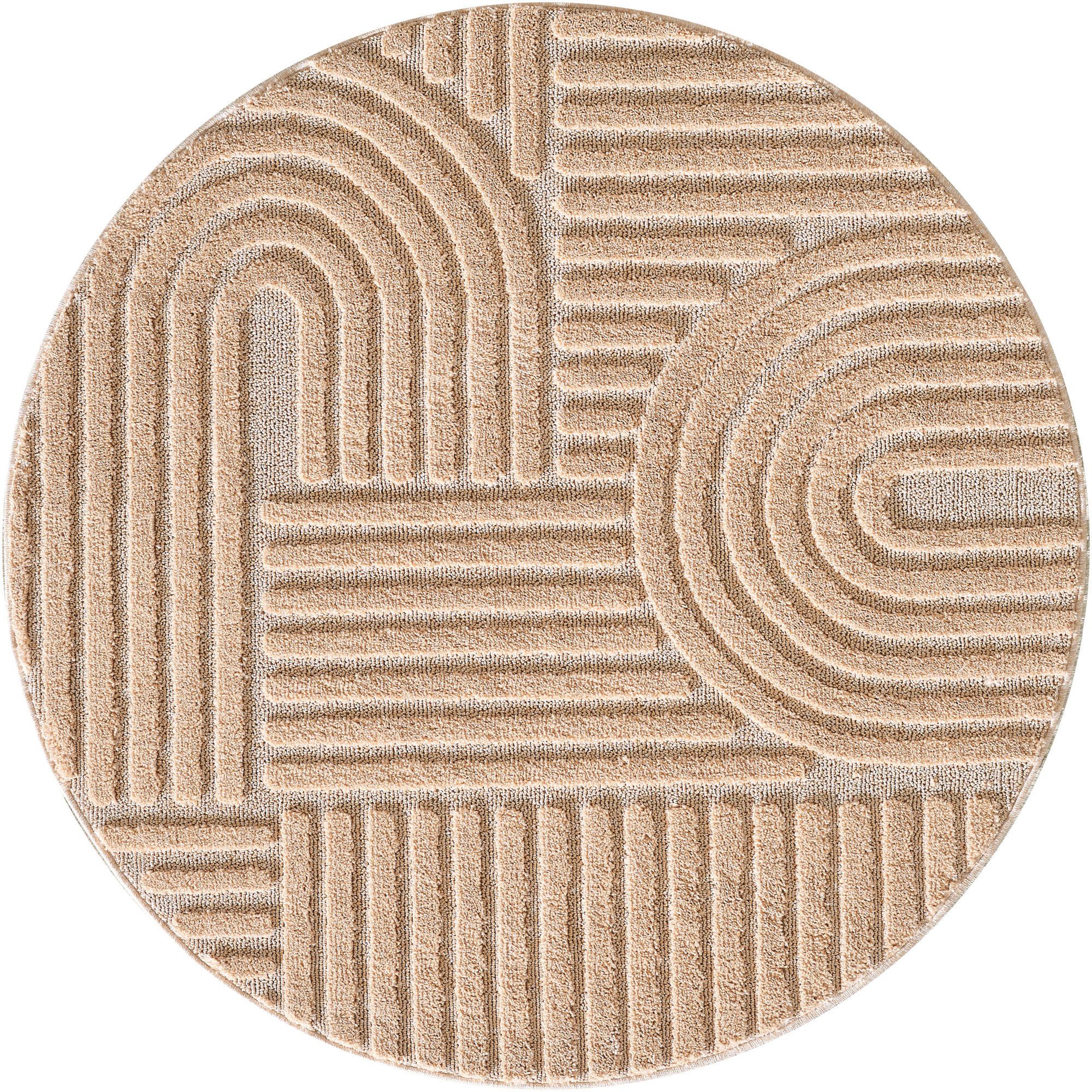 Ayyildiz Ковры Teppich ART 1121, rund, Höhe: 8 mm, auch als Teppich eckig, 3D, Hoch-Tief-Effekt, weich, pflegeleicht