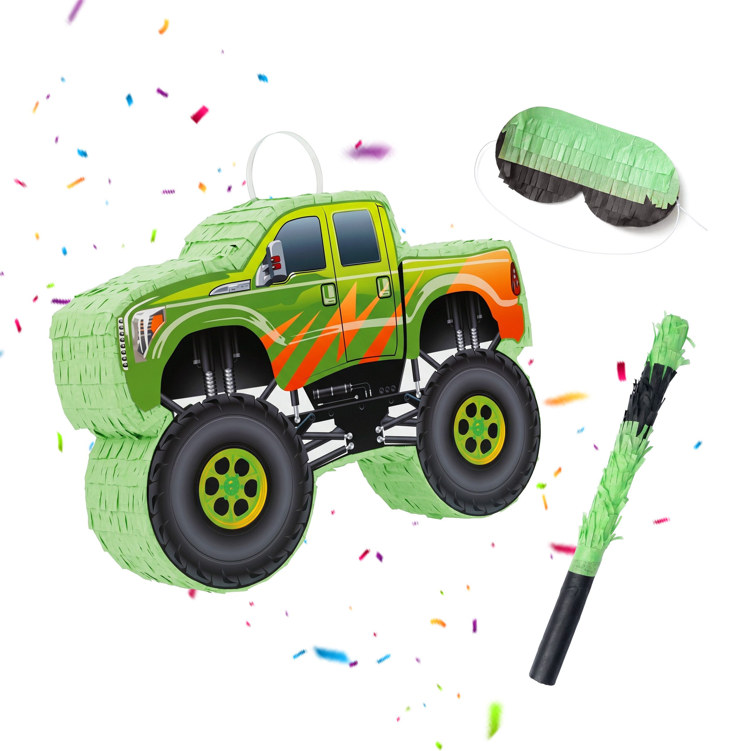relaxdays Pinata Monstertruck mit Stab und Maske, Monstertruck