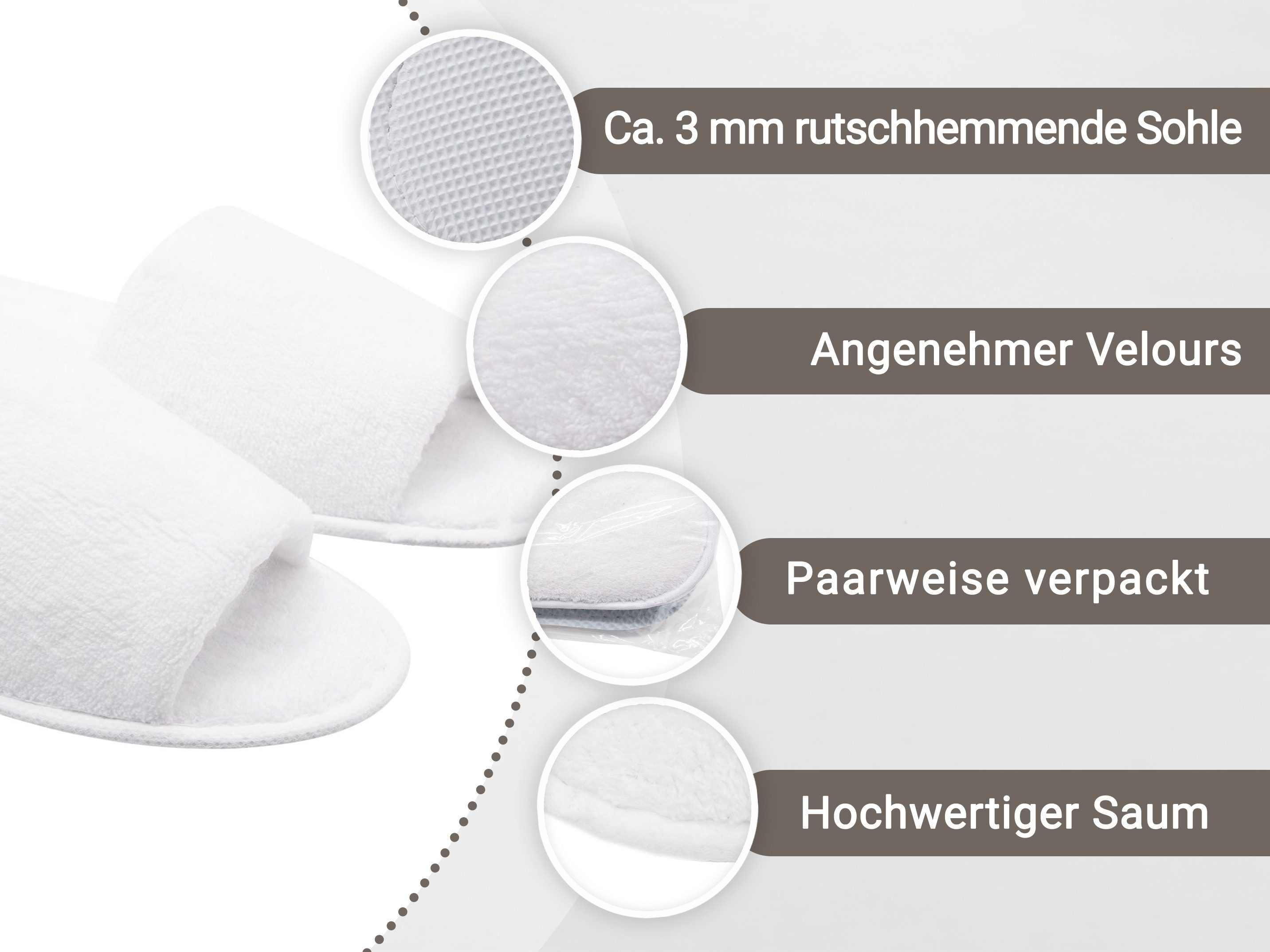 ZOLLNER Pantoffel (10-tlg) 100% Polyester, vom Hotelwäschespezialisten