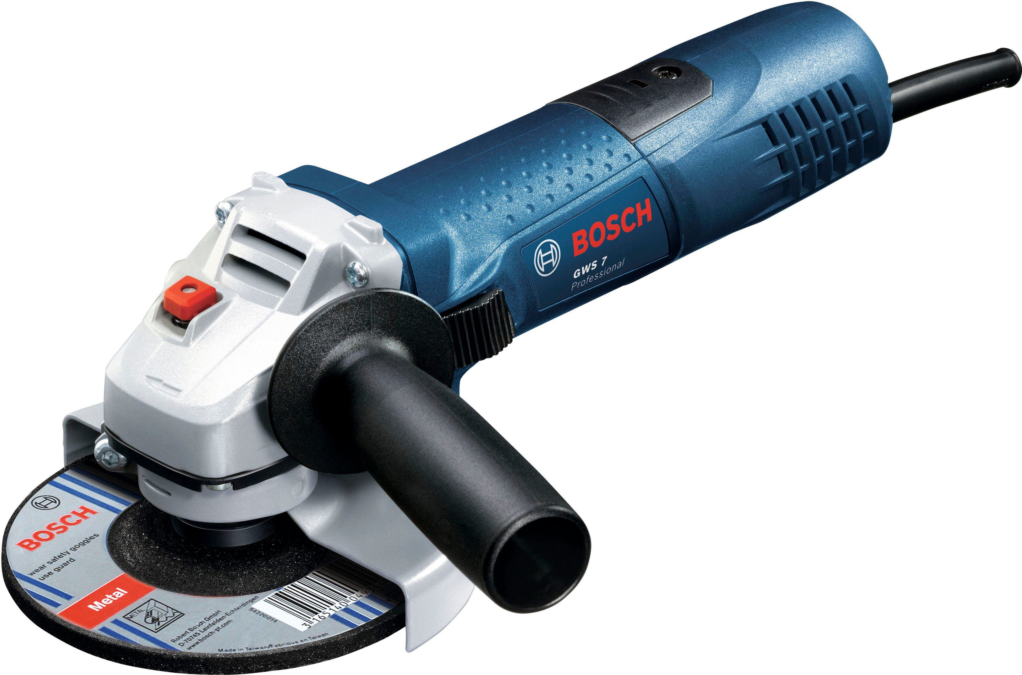 Bosch Professional Winkelschleifer GWS 7-125, max. 11000 U/min, (Set)