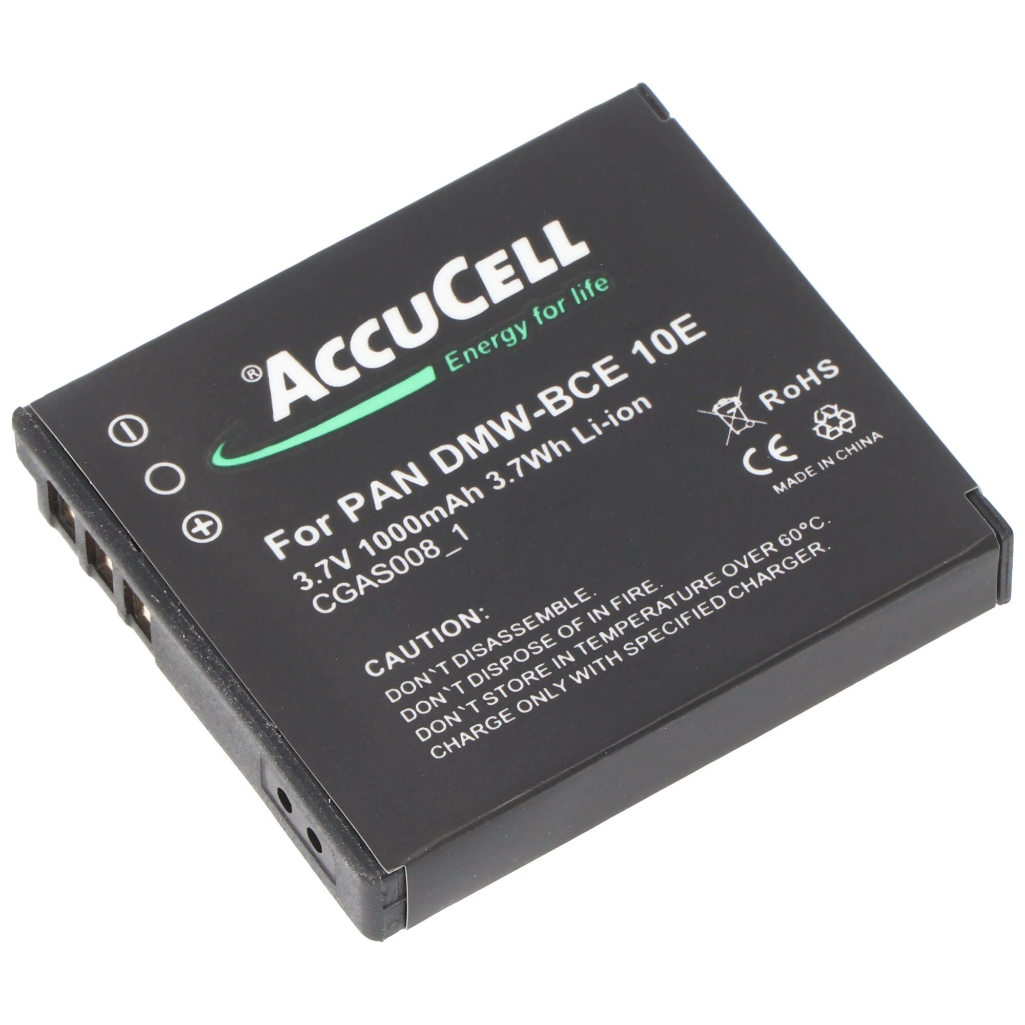 AccuCell AccuCell Akku passend für Akku (3,7 CGA-S008 mAh SDR-S10, V) Panasonic 900