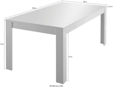 INOSIGN Esstisch Amalfi, Breite 180 cm, erweiterbar durch Ansteckplatte