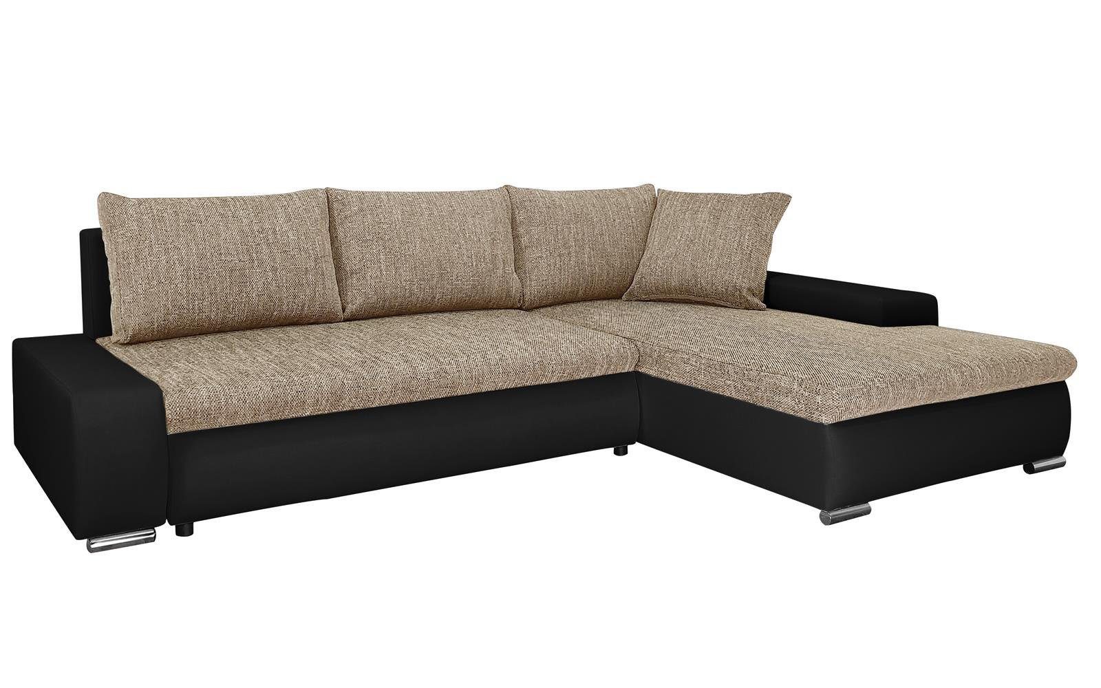 Beautysofa Polsterecke mit Schlaffunktion Teo L, günstig online kaufen