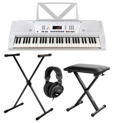 61-Tasten Keyboard 100 Sounds & Rhythmen Weiss Set X-Ständer Piano Bank Noten 61-Tasten Keyboard 100 Sounds & Rhythmen Weiss Set X-Ständer Piano Bank Noten