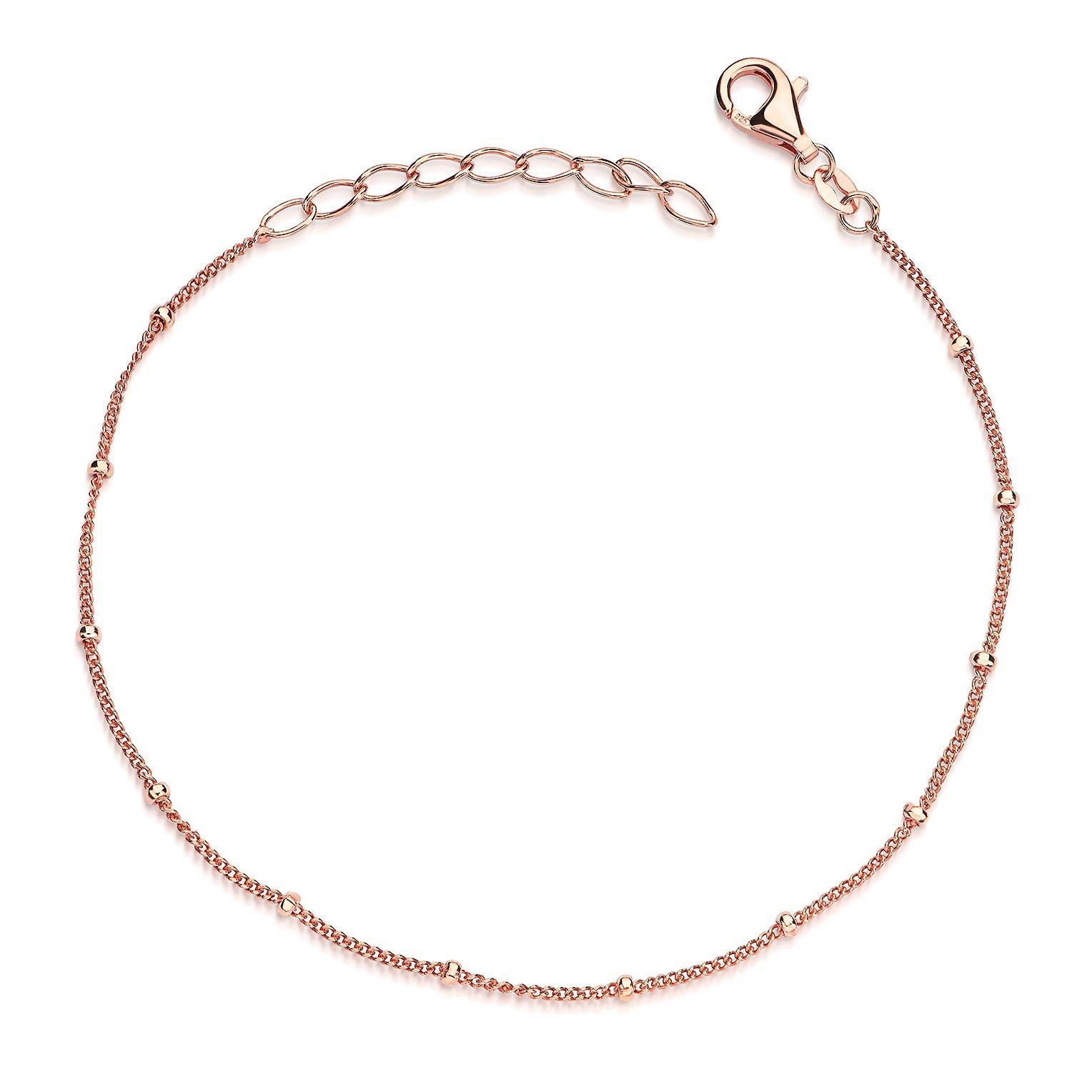 Materia Armkette Damen Rosegold Kugelkette 17-20cm SA-80, Sterlingsilber, rosevergoldet