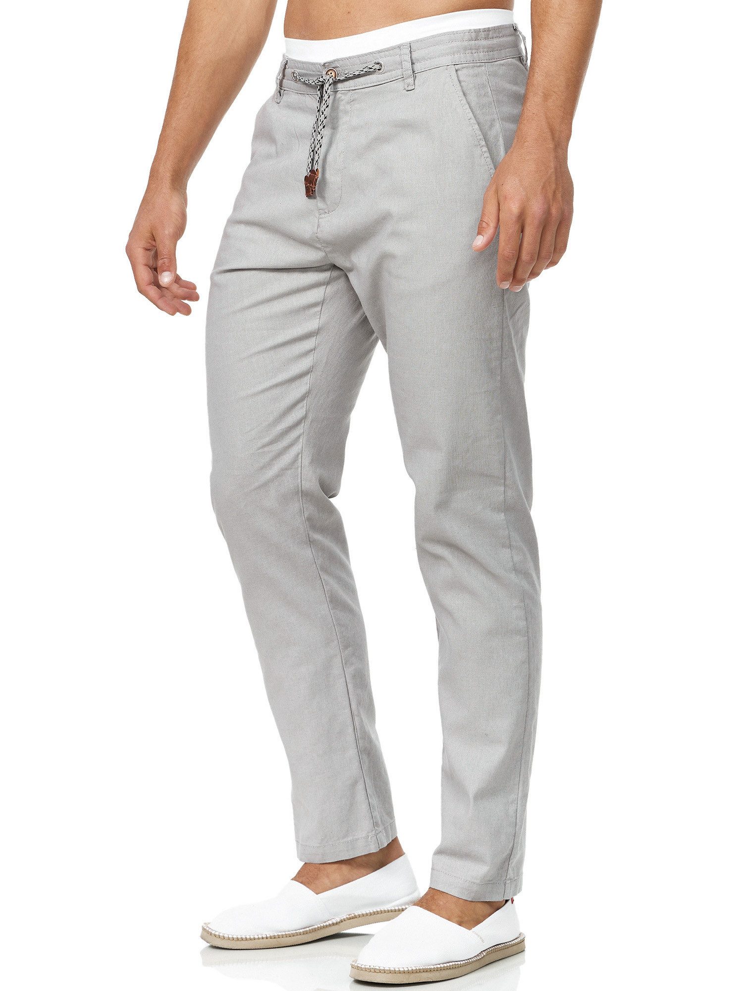 Indicode Leinenhose Herren Veneto Sommerhose Leinen Herrenhose leichte Sommerhose mit Kordelzug