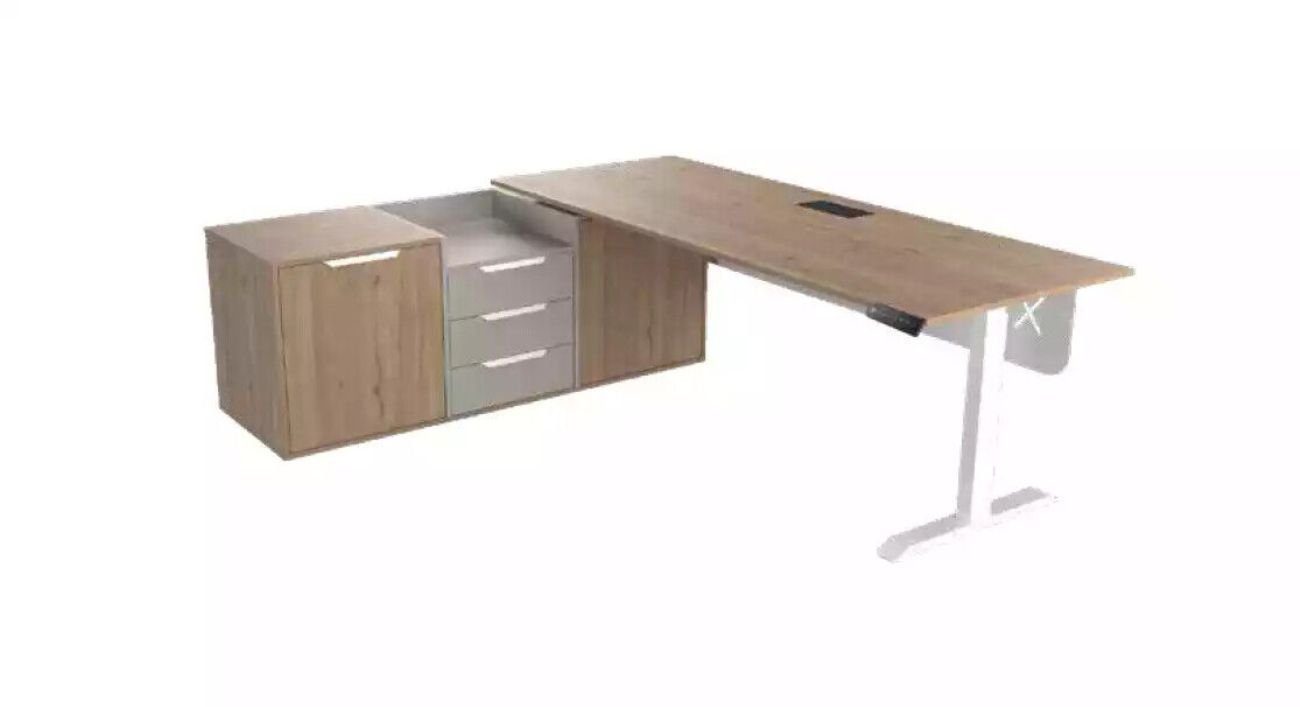 Büro 1x Modern Holz Schreibtisch Made Sideboard), 1x JVmoebel + Arbeitszimmer Einrichtung Europa Sideboard Eckschreibtisch Eckschreibtisch in (2-St.,