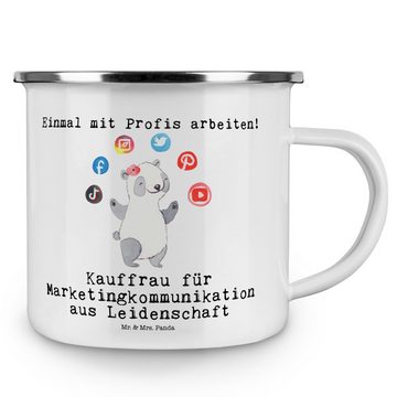 Mr. & Mrs. Panda Becher Kauffrau für Marketingkommunikation Leidenschaft - Weiß - Geschenk, C, Emaille, Kratzfeste Emaille