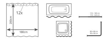 Ridder Duschvorhang Silk Breite 180 cm, Höhe 200 cm