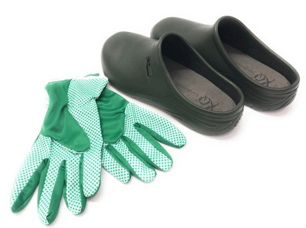 Steinnacher Bärbel Herren Clogs grün mit Gartenhandschuhen Gr. 42 Clog günstig online kaufen