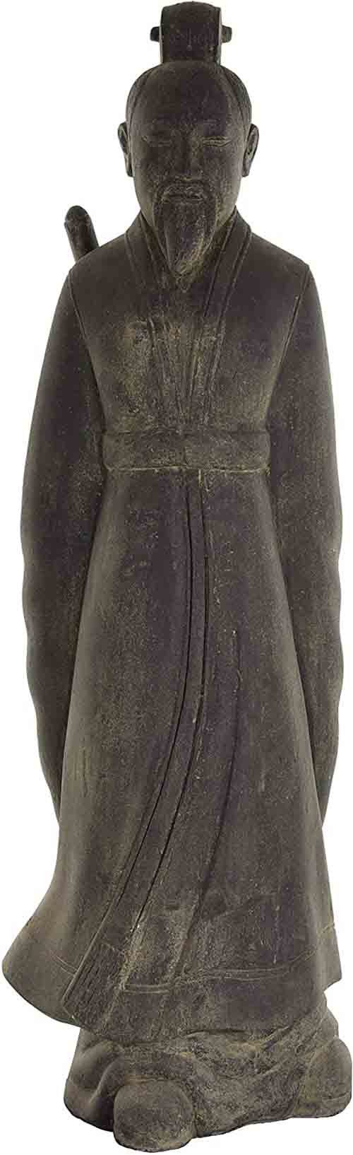 Krines Home Dekofigur Gartenfigur Samurai stehend Steinguss/Steinfigur