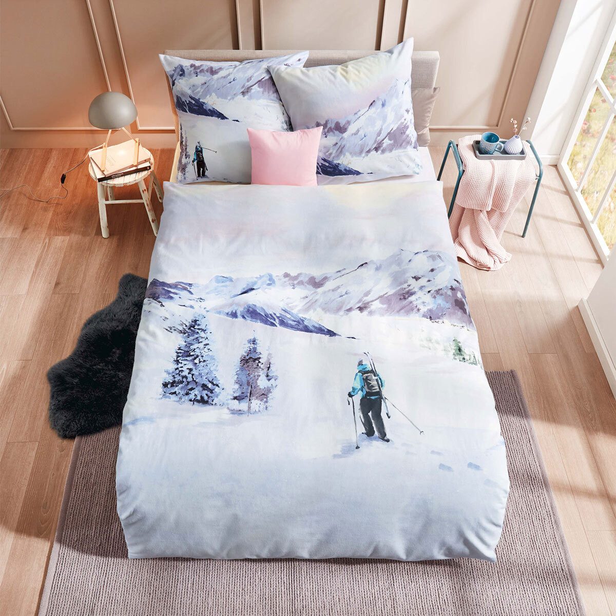 TRAUMSCHLAF Bettwäsche Winter Wanderer, Biber, 2 teilig, wunderbar kuscheli günstig online kaufen