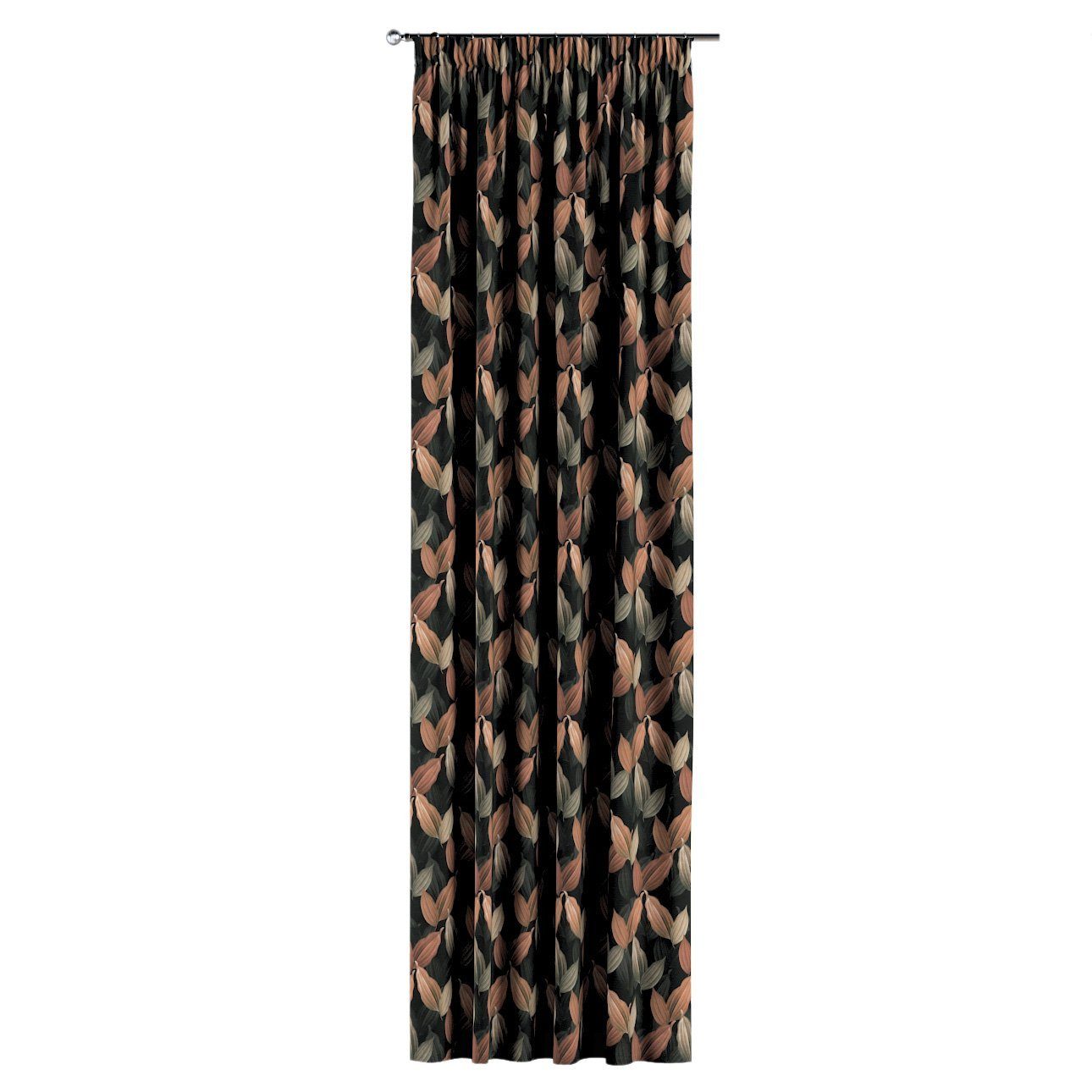 braun 130x100 Kräuselband mit Vorhang cm, Dekoria Vorhang Abigail, schwarz-
