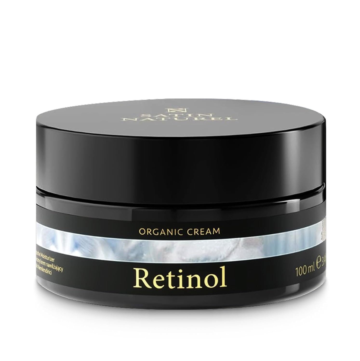 Satin Naturel Anti-Aging-Creme Retinol Creme 100 ml – Bio Aloe Vera & Salicylsäure Unterstützt ein glatteres und gepflegtes Hautbild, 100 % vegan