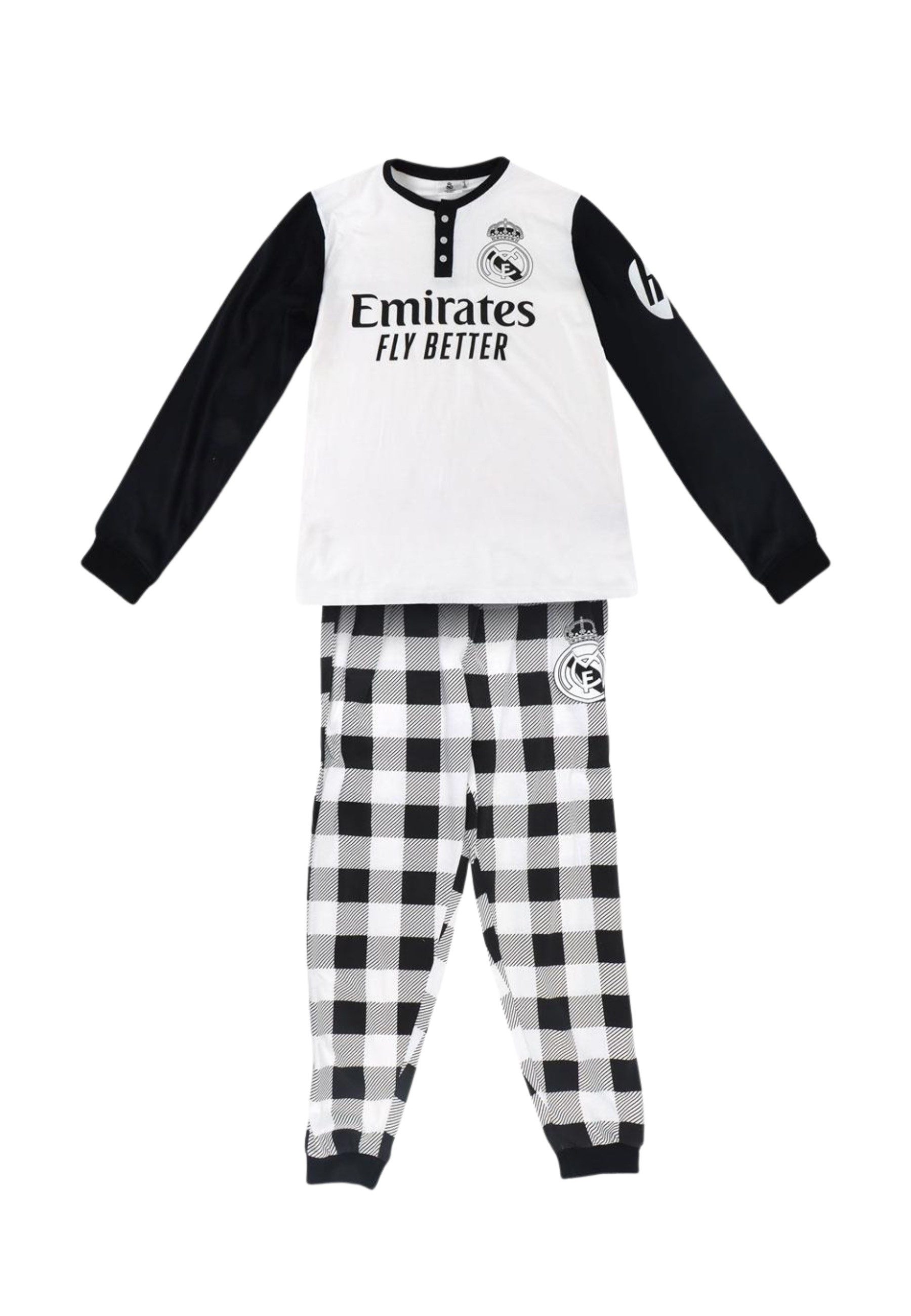 Disney Schlafanzug Real Madrid Premium Langarm-Pyjama – Weiches Single-Jersey (Set)