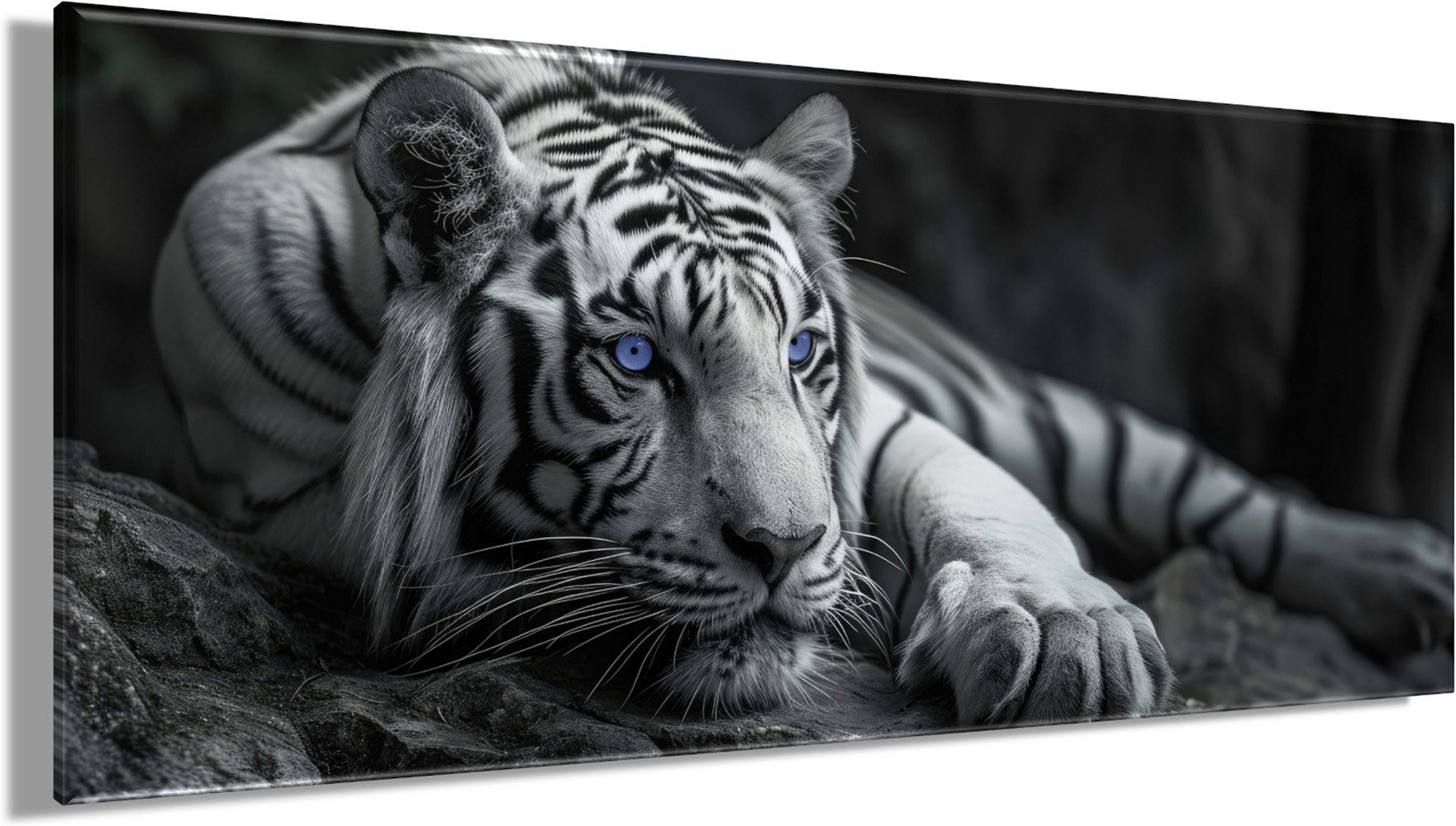 Bönninghoff Leinwandbild Wandbild TIGER XXL 60x140 cm – Leinwandbild Keilrahmen Deko modern, Raubkatzen, Tiere, Tiger, Wildtiere (1 St), auf Keilrahmen gespannt – Bild 3 von 5