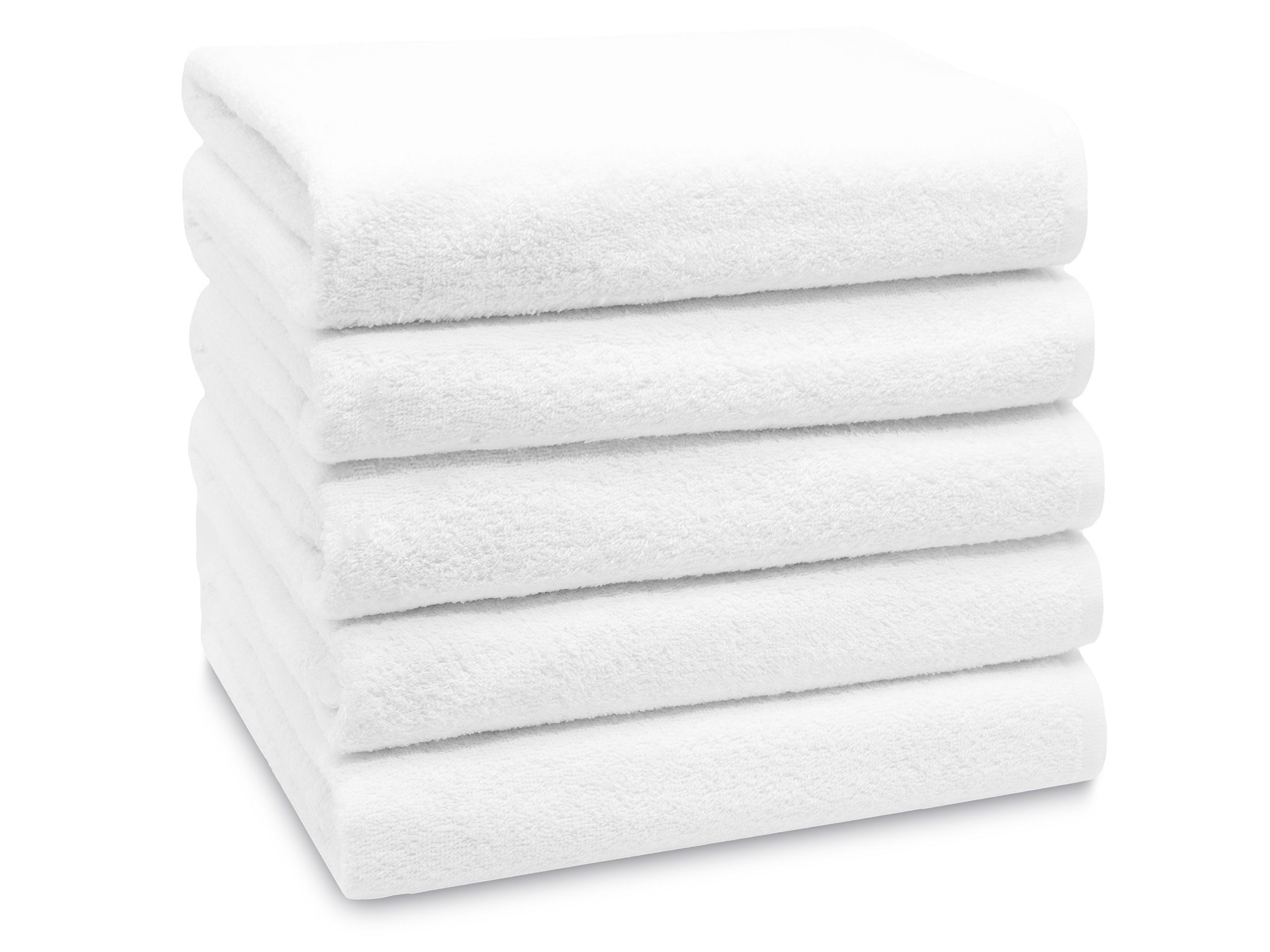 ZOLLNER Duschtücher, Walkfrottier (5-St), 70 x 140 cm, 100% Baumwolle, vom Hotelwäschespezialisten