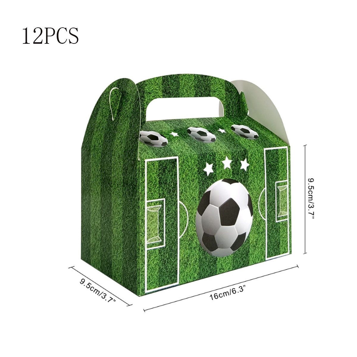 FELIXLEO Papierdekoration 12x Papier Geschenkboxen mit Griff Fußball