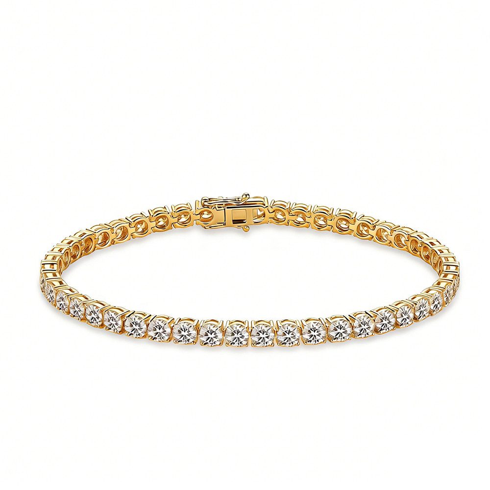 Goldarmband Tennisarmband IGI-zertifiziert Labordiamanten 6.36 ct, 18K Gold