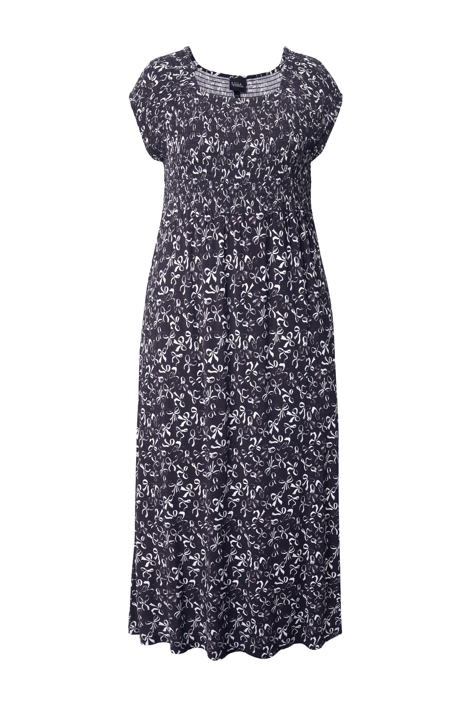Ulla Popken Maxikleid Smok-Kleid Schleifen A-Linie günstig online kaufen