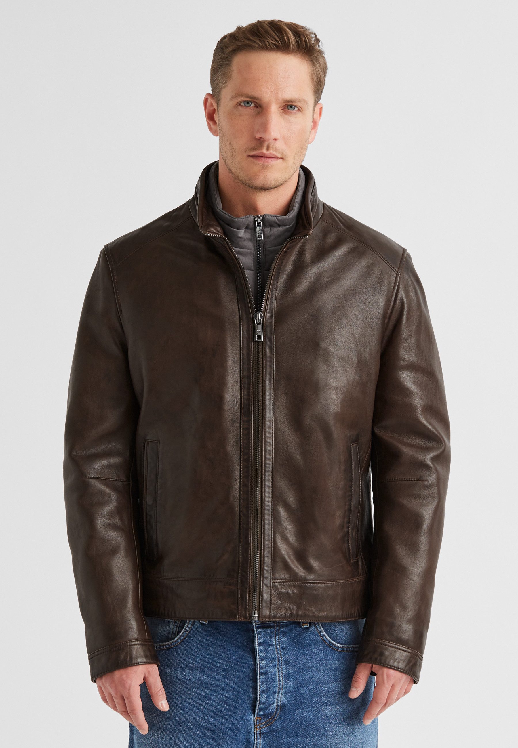 Milestone Lederjacke MSBarney Herren Bikerjacke Jacke günstig online kaufen