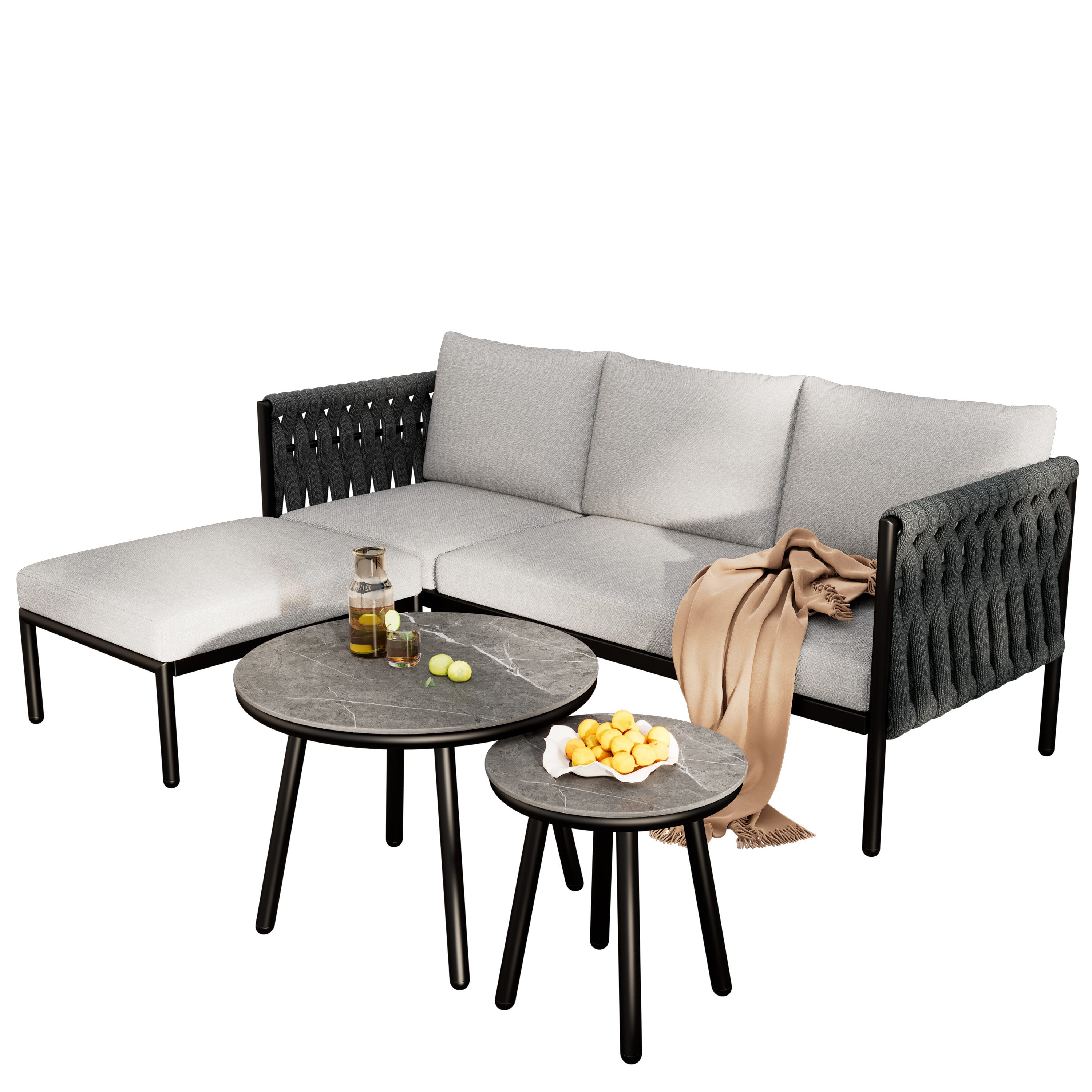 HAUSS SPOLE Gartenlounge-Set Gartenmöbel-Set, Eckgarnitur mit günstig online kaufen