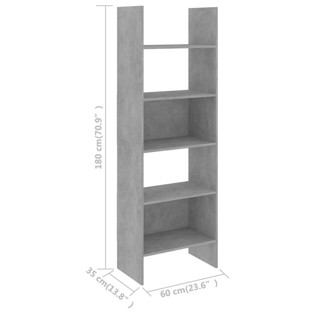 Betongrau 60x35x180 Holzwerkstoff furnicato cm Bücherregal