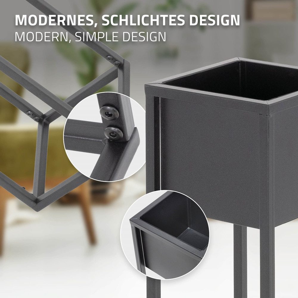 ML-DESIGN Blumenständer Pflanzenständer Set aus Metall Pflanztopf Deko Blumenhocker (2 St), Blumentopfständer Schwarz Wetterfeste und robuste Blumentopfhalter – Bild 3 von 5