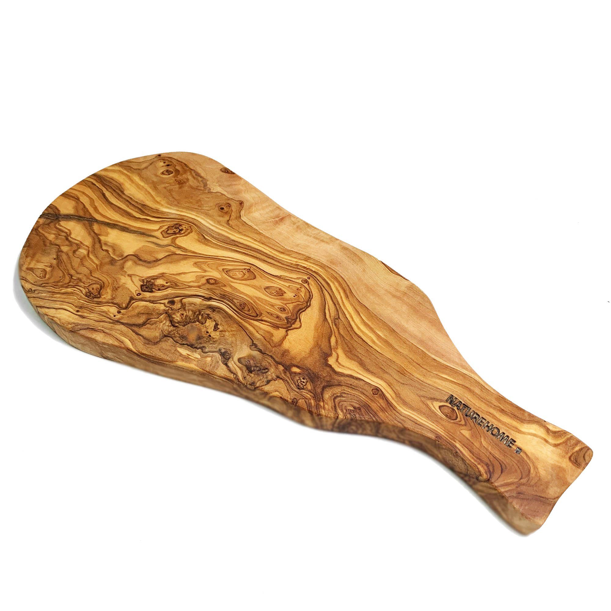 Schneidebrett Paddle Board - rustikales Schneidebrett oval mit Griff 30cm