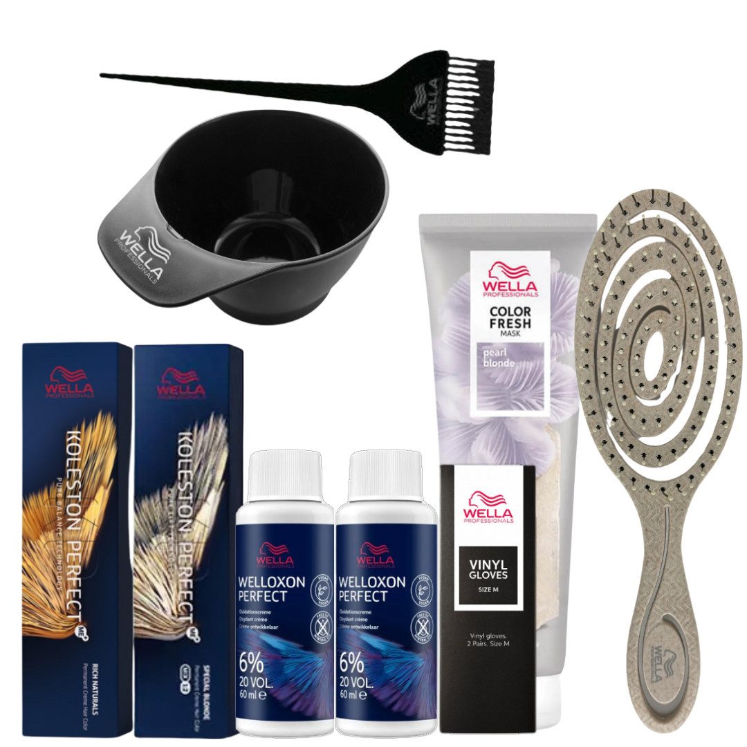 Wella Haarfarbe Perfect Color Kit - Pearl Blonde, Haarfärbeset mit Auffrischungsmaske für zu Hause