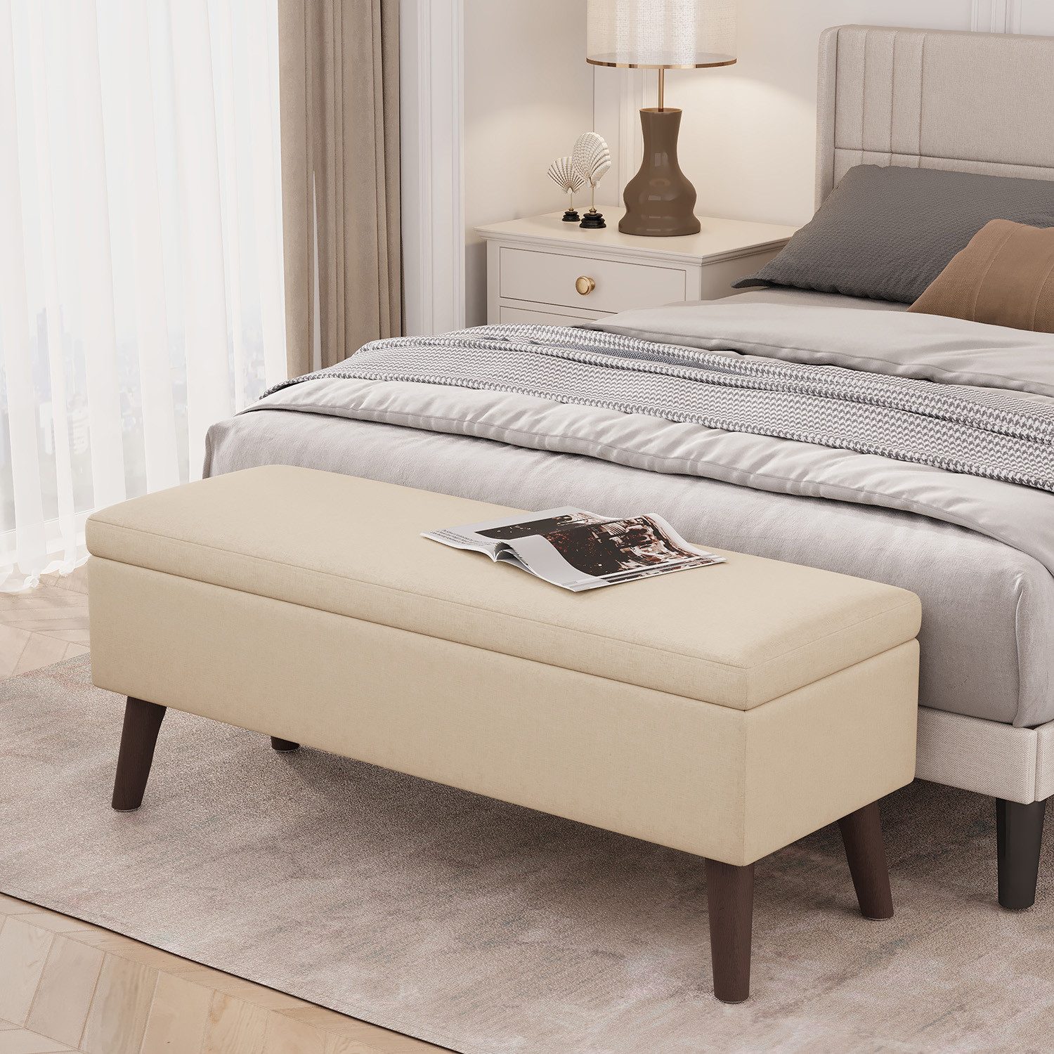 Bealife Polsterbank Garderobenbank mit Stauraum, Sitzhöhe 45 cm