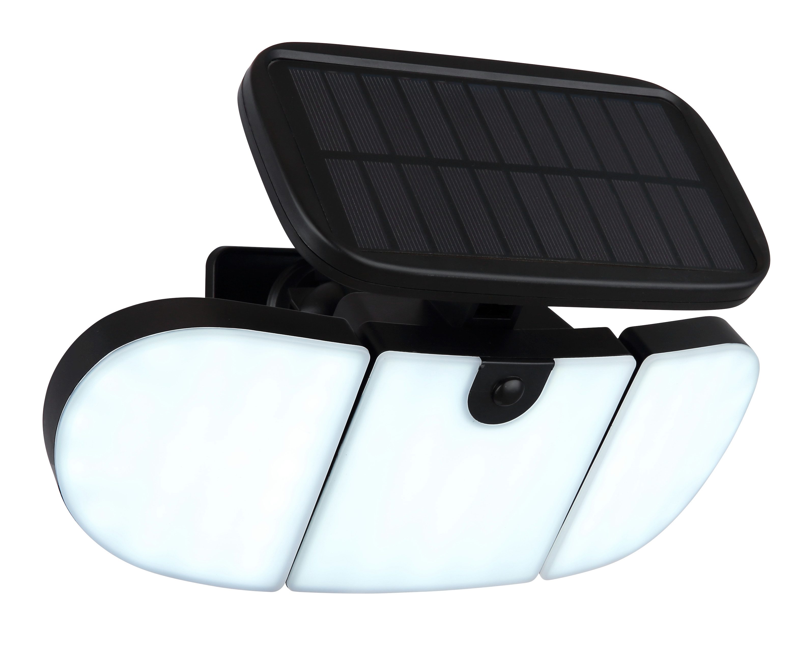 GLOBO LIGHTING LED Solarleuchte SOLARLEUCHTE KUNSTSTOFF SCHWARZ MATT, 1XLED, LED fest integriert, Kaltweiß, Solar Garten Terrasse Außenbeleuchtung Funktionsleuchte Außenbereich