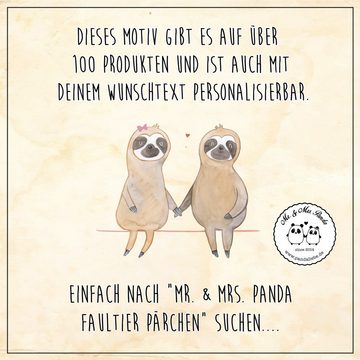 Mr. & Mrs. Panda Glas Faultier Pärchen - Transparent - Geschenk, Faultier Geschenk, Liebesp, Premium Glas, Fröhliche Motive